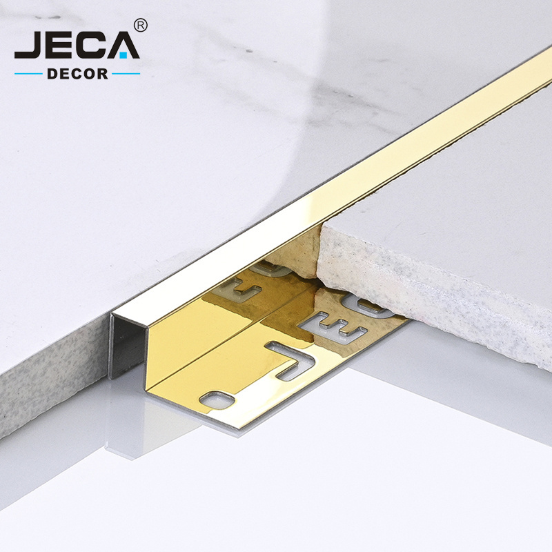 Foshan JECA Decorative Profiles Wall Edge Trim 304 Q-Shaped Hot Selling Stainless Steel Tile Trim For Building Wall Decoration