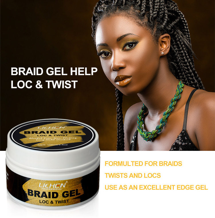 wholesale all day locks hair braiding gel extra hold private label strong loc gel for braids