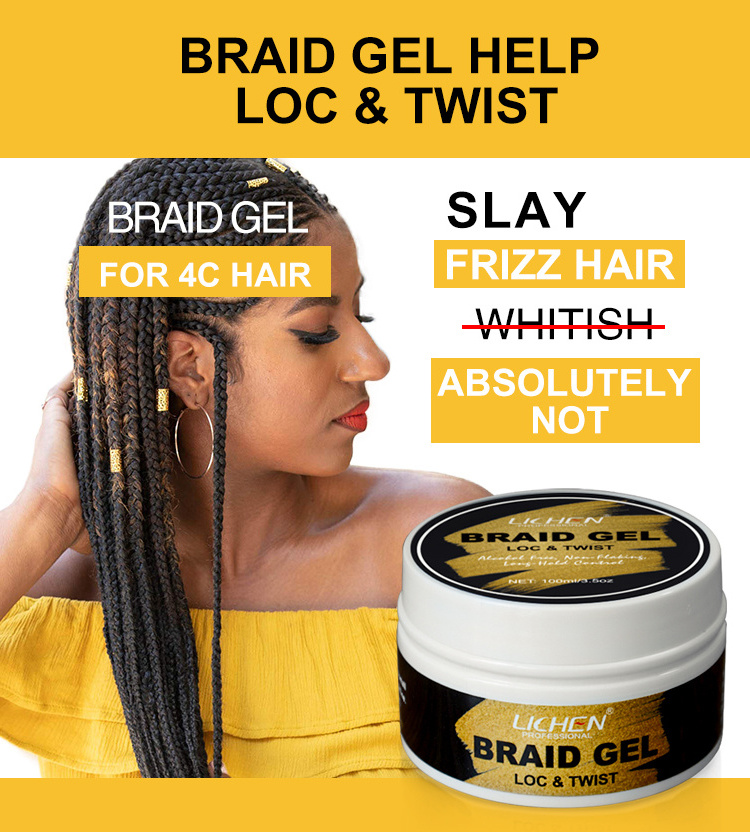 wholesale all day locks hair braiding gel extra hold private label strong loc gel for braids