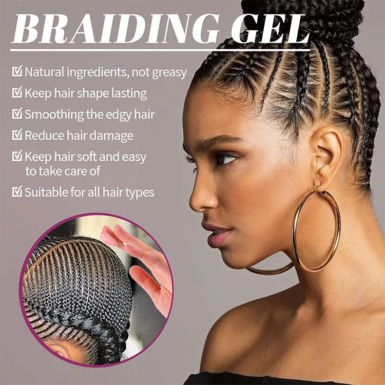 16.9 oz custom logo braiding hair gel wholesale all day locks braid gel extra hold private label