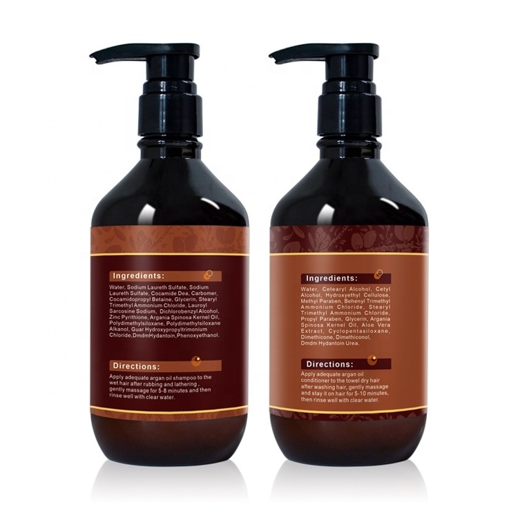 Private Label 100% Pure Natural Sulfate-free 2-IN-1 Argan Oil Hair Shampoo Conditioner Shampoo Set