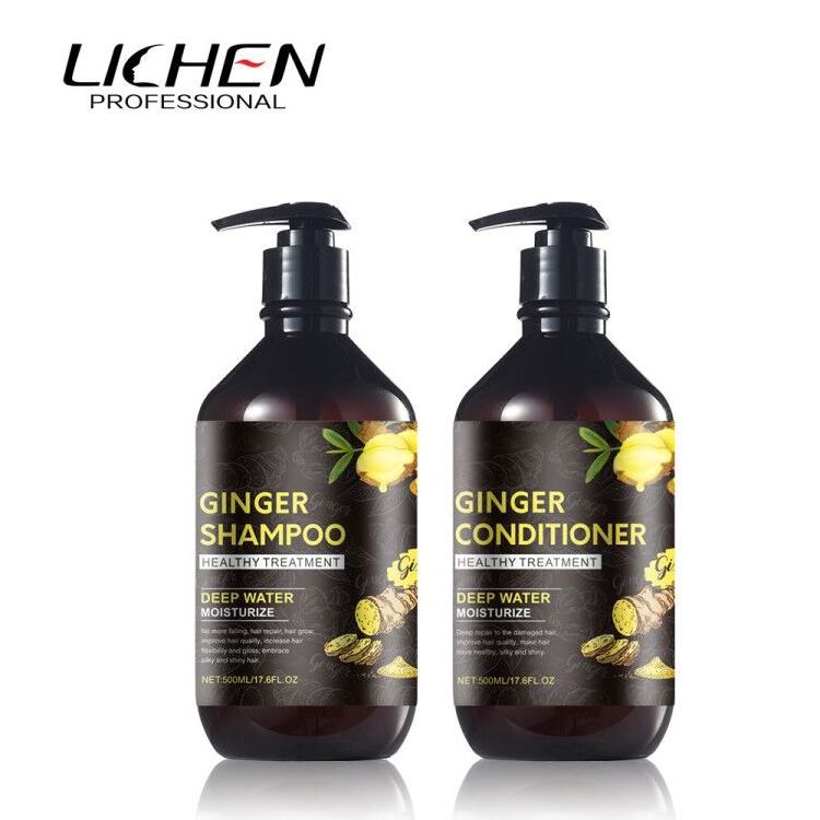 Guangzhou manufacture OEM ginger shampoo and ginger conditioner 500ml for hair loss