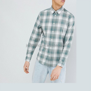 custom casual 100% cotton long sleeve check shirts wholesale check flannel long shirts for men