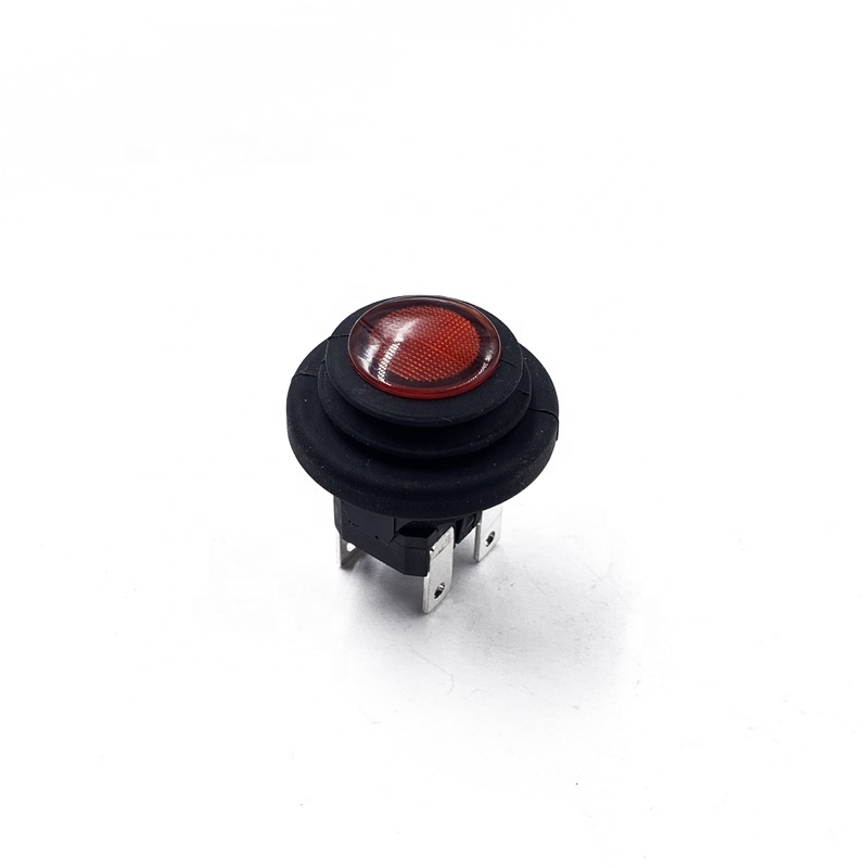 JEC On Off Rocker Switch Automotive JS-KAN-L7-RB Round 2 Pin Spst