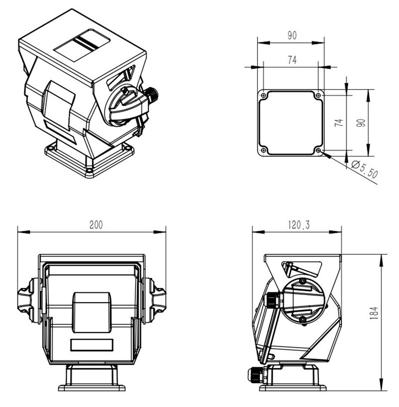 Omnibearing Intelligent Variable Speed Light Indoor and Outdoor Carton Package Nvr Camera System Aluminum Alloy H.265 Low Power