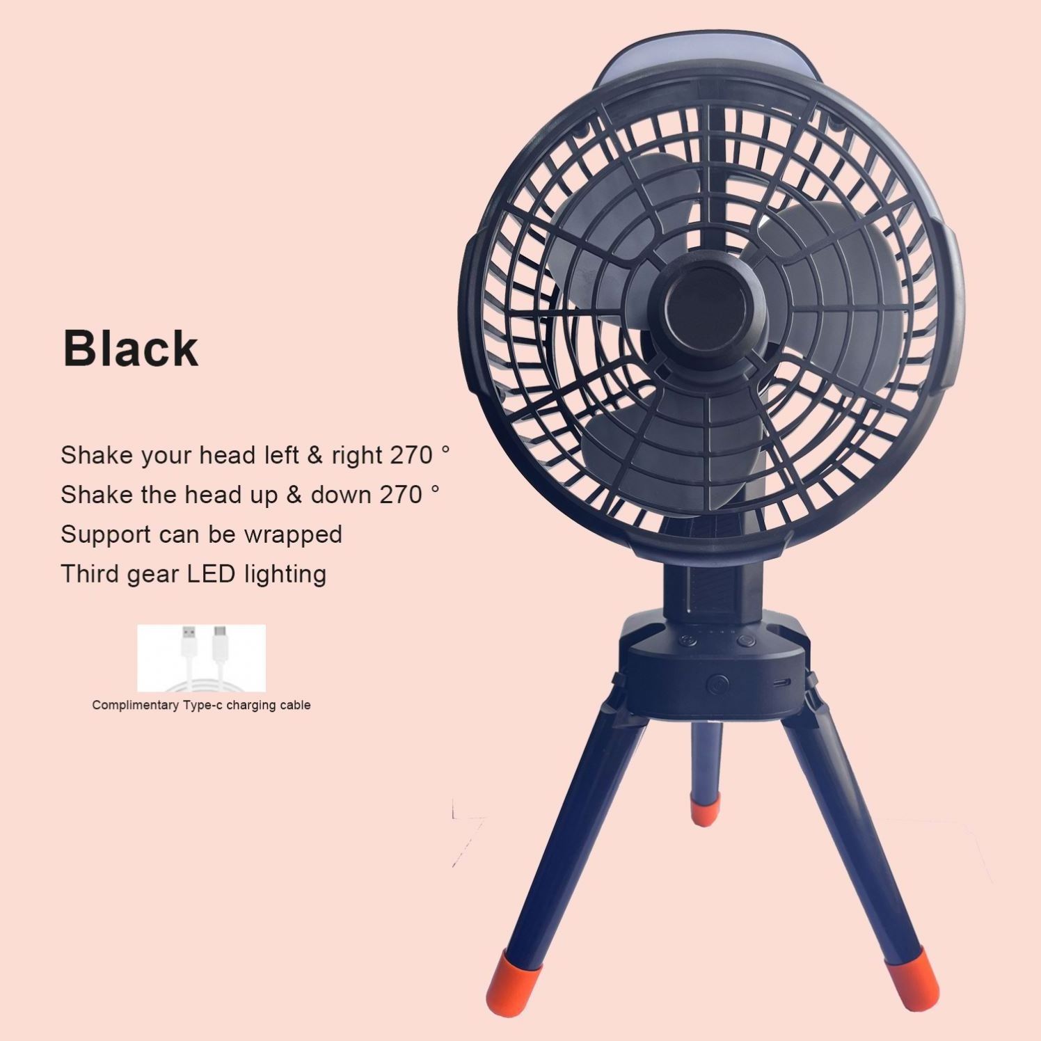 2024 multifunction high quality Light With Tripod Tent Portable Lantern 3In 1 Lighting Camping Fan