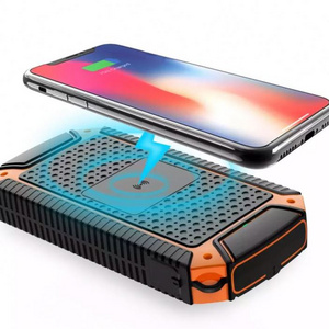 Cigarette Lighter 20000 mAh waterproof solor Wireless charger solar power bank for cell phone