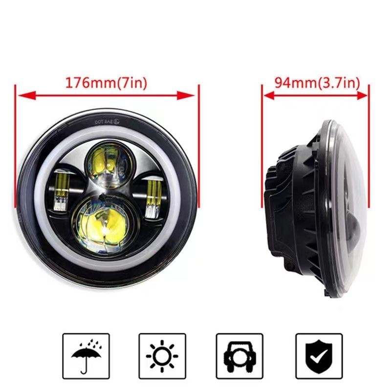 Hot sale Off-road Car Headlight LED Car Driving Led Work Light Motorcycle 7inch LED Headlamp Light