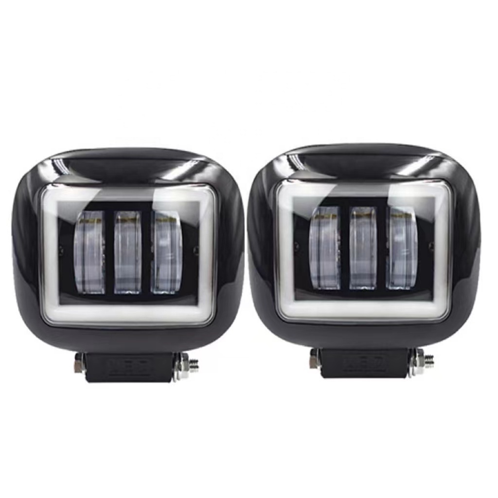 30W 5inch Square LED work light spot light Combo Beam Angel Eyes led motorcycle Drivingblight fog light for Offroad SUV Truck