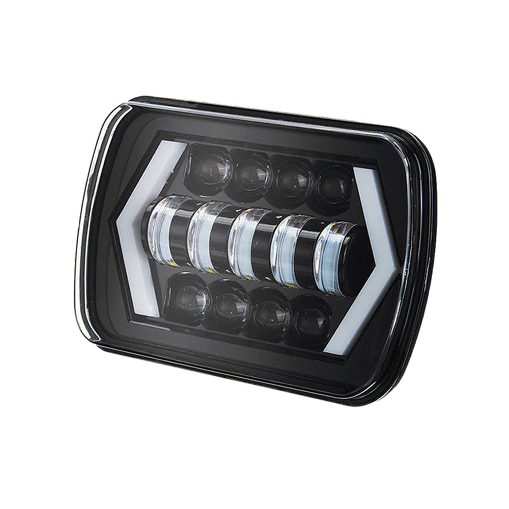 7X6 inch Inch Halo Led Headlights 5X7 Square Led Headlight With-Arrow Depth  Drl Turn On Signal Light