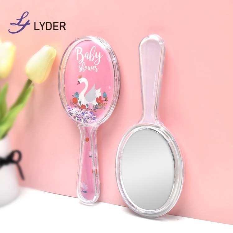 Lyder Wholesale Oval Shaped Wall Mirrors Diamond Rhinestone Bling Star Shaped Square Handheld Mirror Customized Logo Hand Mirror