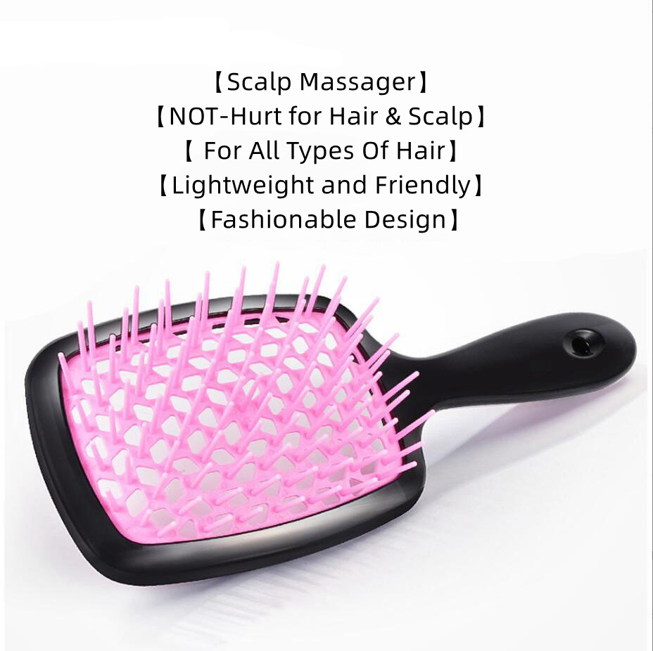 Lyder New Trend Plastic Waterproof Wet Hole Mesh Detangling Comb Customize Logo Massage Hollow Hair Brush For Home Salon Travel