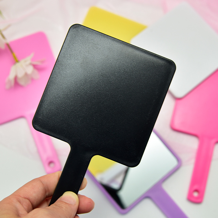 Lyder Plastic 7cm One Side Customized Logo Square Shaped Cosmetic Pink Hand Mirrors Wholesale Bulk Makeup Handheld Mirror