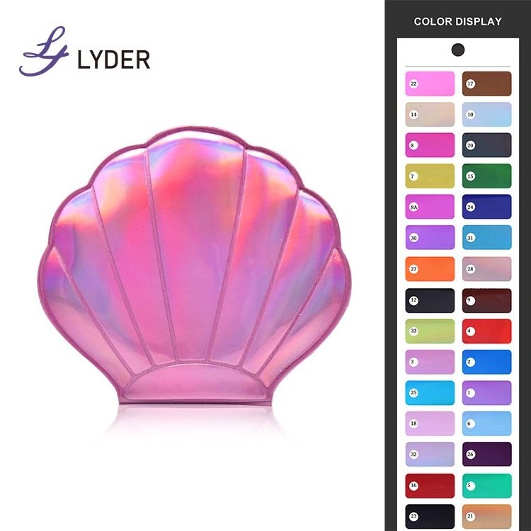 Lyder Shell Shape Dual Sided Wholesale Pink Travel Portable Make Up Small Cosmetic Hand Pocket Compact Makeup Mirror For Gift