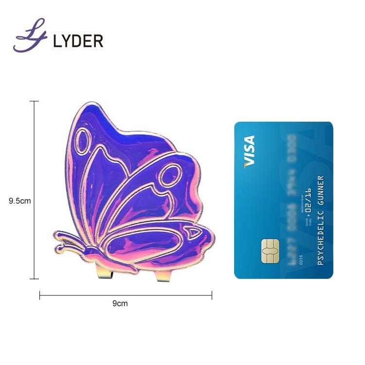 Lyder New Bling Butterfly Mirror PU Leather Wholesale Private Label Lash Hand Pocket Mirror Compact Makeup Mirror