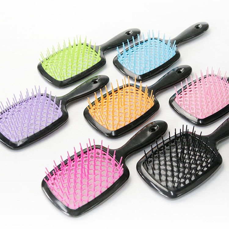 Lyder New Trend Plastic Waterproof Wet Hole Mesh Detangling Comb Customize Logo Massage Hollow Hair Brush For Home Salon Travel