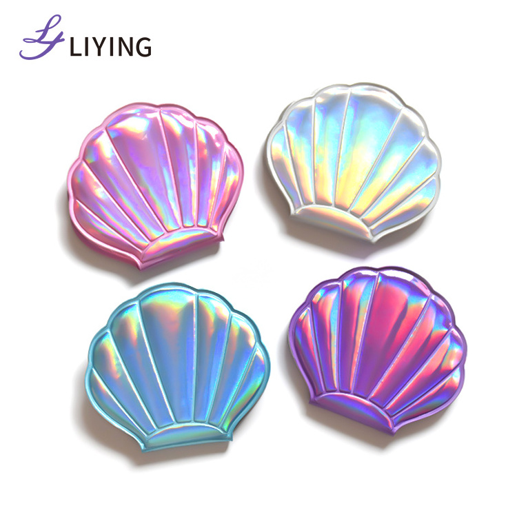 Lyder Shell Shape Dual Sided Wholesale Pink Travel Portable Make Up Small Cosmetic Hand Pocket Compact Makeup Mirror For Gift