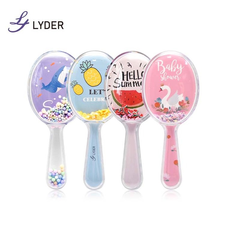 Lyder Wholesale Oval Shaped Wall Mirrors Diamond Rhinestone Bling Star Shaped Square Handheld Mirror Customized Logo Hand Mirror