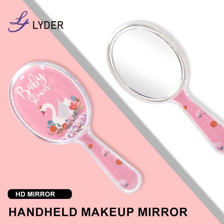 Lyder Wholesale Oval Shaped Wall Mirrors Diamond Rhinestone Bling Star Shaped Square Handheld Mirror Customized Logo Hand Mirror