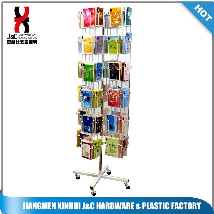 POP Floor Standing Rotated Greeting Card Display Rack/Metal wire gift ...