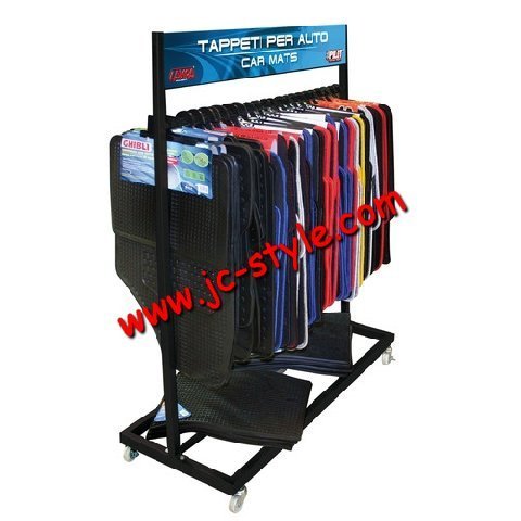 retail store car mats display rack/metal hanging mats display stand/carpet display rack for shop promotion