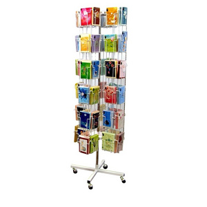 POP Floor Standing Rotated Greeting Card Display Rack/Metal wire gift card display stand/revolving business card displays