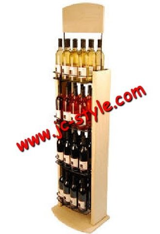 floor standing wine bottle display shelf/supermarket whiskey liquor display rack/4 cases red wine tower/grape wine displays