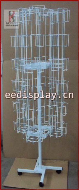 POP Floor Standing Rotated Greeting Card Display Rack/Metal wire gift card display stand/revolving business card displays