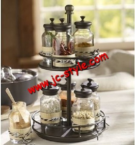 Ingenious revolving wooden spices bottle display holder/custom salt pepper sugar bottle storage rack/oil bottler display stand