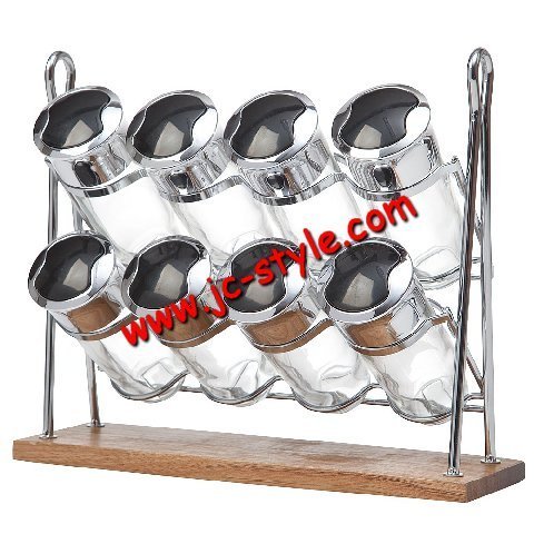 Ingenious revolving wooden spices bottle display holder/custom salt pepper sugar bottle storage rack/oil bottler display stand