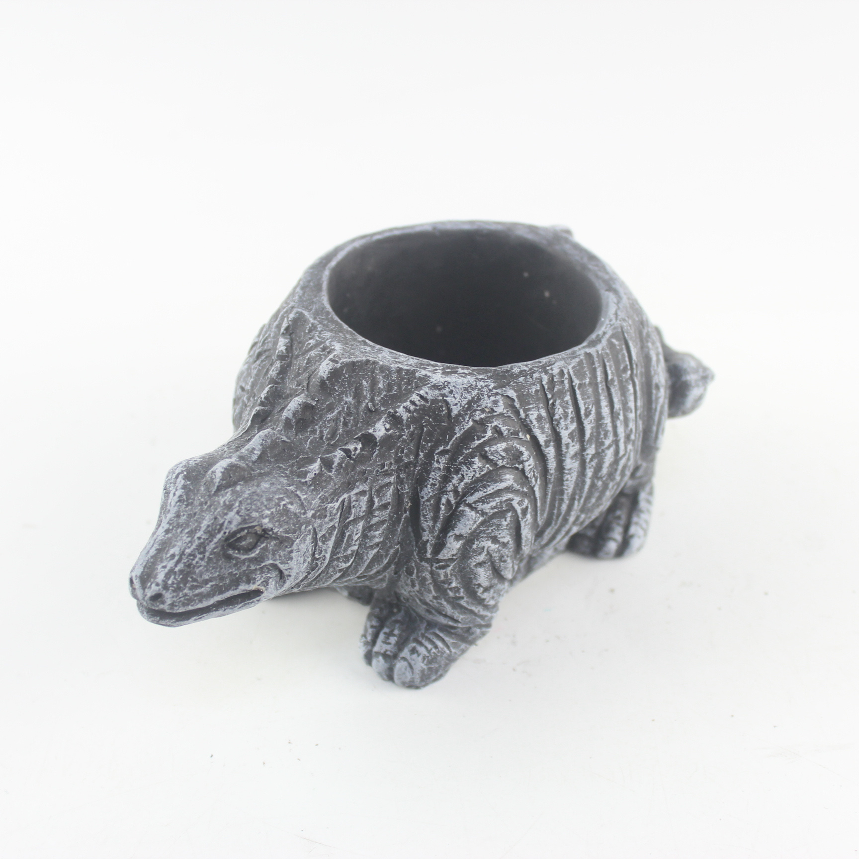 Wholesale cement dinosaur holder desktop decoration broken fossil statue flower pot dragon baby garden decoration