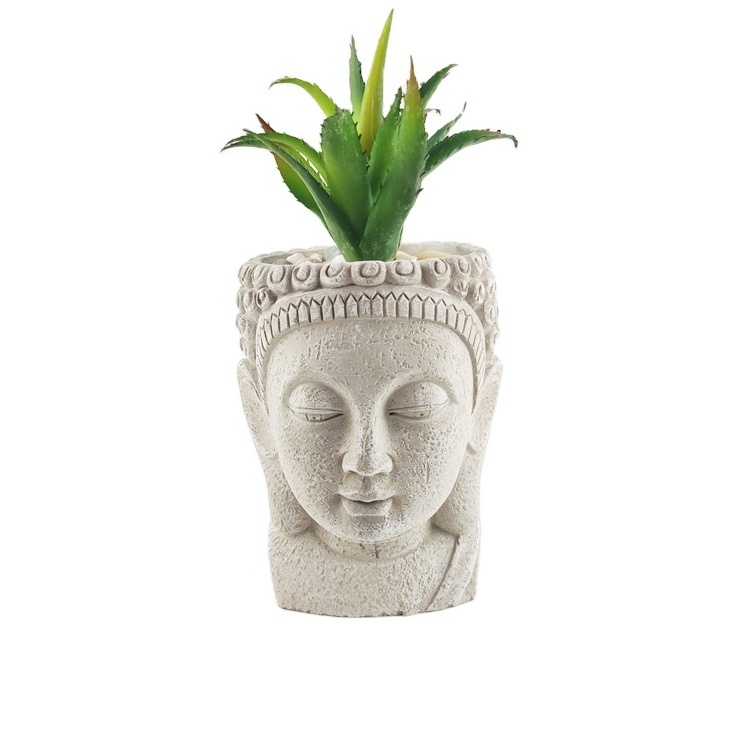 Flower Pot Buddha Head Planters for Home Garden Office Desk Decoration