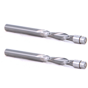 Two Flute Flush Trim Router Bits-6mm Shank Solid Carbide Bearing Guided Spiral downcut Endmills For Wood Endmill Milling Cutter