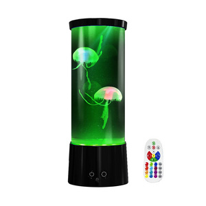 USB Color Changing RGB Novelty Aquarium Tank Jelly Fish Lava Mood Night Light Led Decorative Jellyfish Lamp for Kids