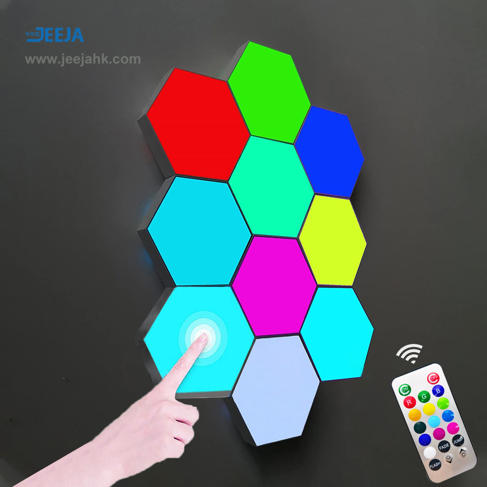 JEJA 2024 phone app and remote control rgbic dreamcolor smart home honeycomb lights hexagonal led wall lights for gaming room