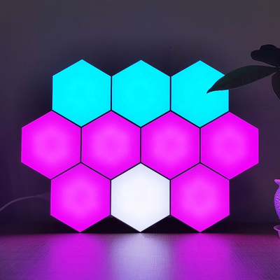 6pcs Honeycomb Quantum Lamp Smart Sensor Diy Geometric Colorful Wall Led Modular Night Hexagon Touch Light