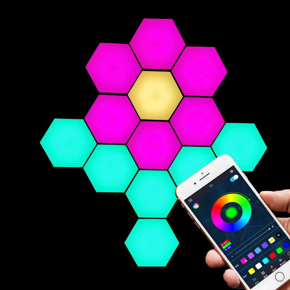 JEEJAHK App Controlled Voice control modular touch lights led ceiling hexagon light panels for wholesales