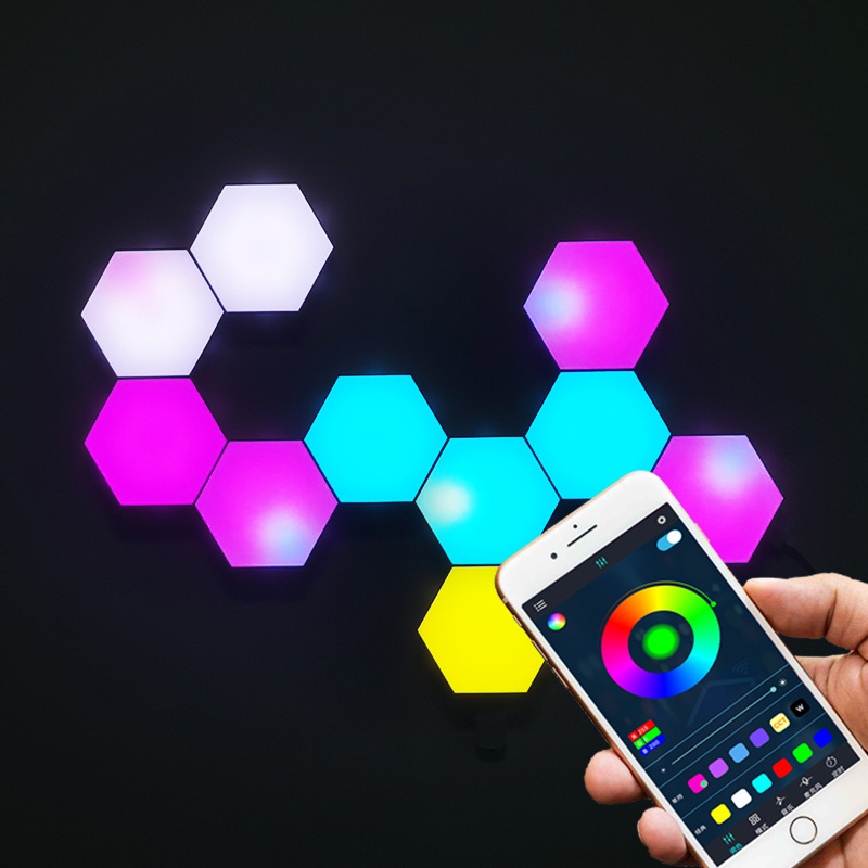 JEEJAHK App Controlled Voice control modular touch lights led ceiling hexagon light panels for wholesales