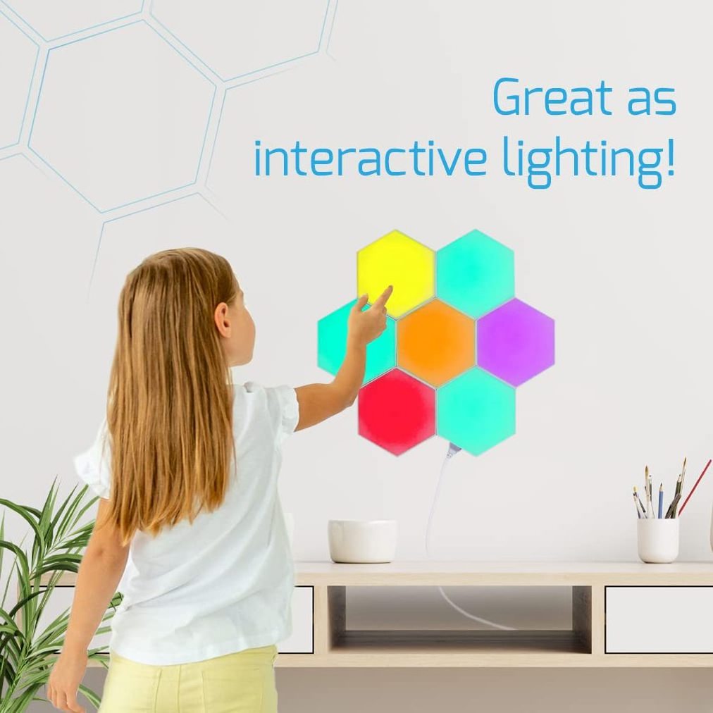 Hexagon Wall Lights 6 Pack for Bedroom Gaming Room Decor led Wall Decor Gaming Wall Lights for RGB Home Decor