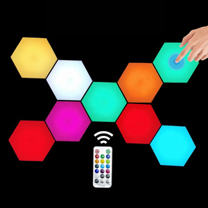 Home Decor Wall Mounted Hexagon Led Lights Touch Sensitive Hexa Led Panels DIY Creative Color Changing Led Wall Lamp Honeycomb