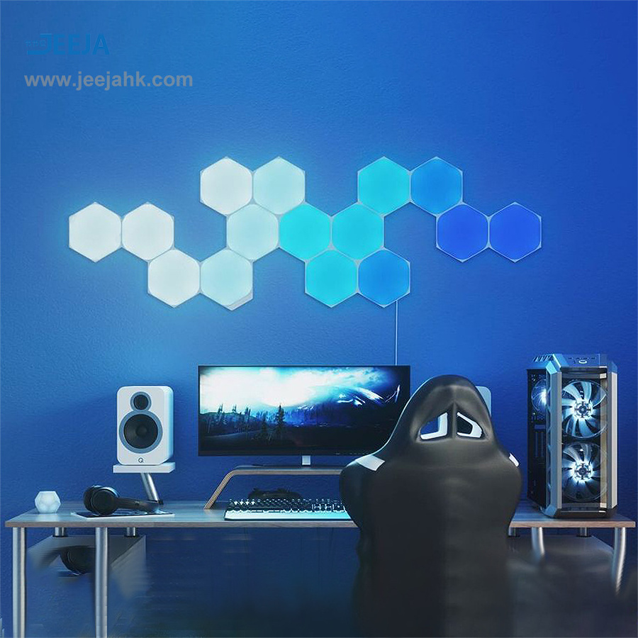 JEJA 2024 phone app and remote control rgbic dreamcolor smart home honeycomb lights hexagonal led wall lights for gaming room