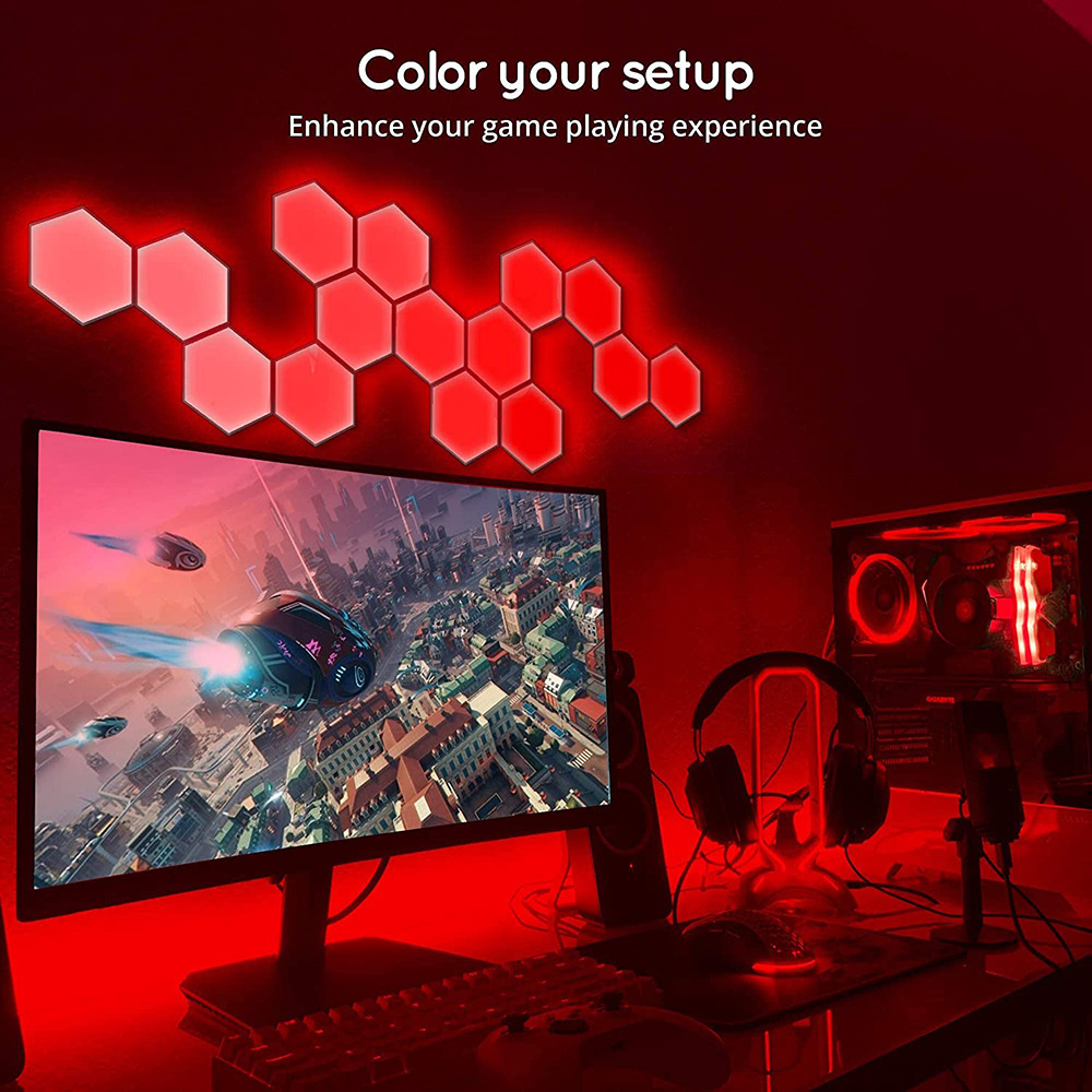 Flexible Interior Hexa Led Panels DIY Music Sync Interactive Lighting Quantum Honeycomb RGBIC Color Changing Hexagon Led Light