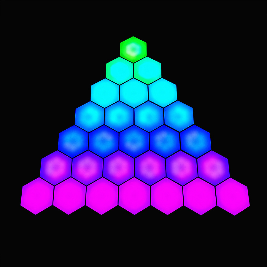 JEJA DIY Hexagon LED Lights Music Sync for Wall with App & Remote Smart RGB Panels for Gaming Room Bedroom Living Room