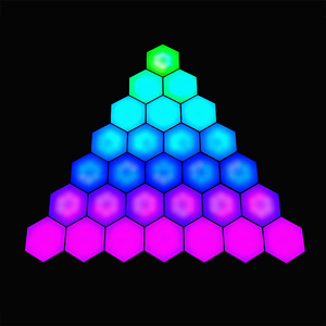 JEJA DIY Hexagon LED Lights Music Sync for Wall with App & Remote Smart RGB Panels for Gaming Room Bedroom Living Room