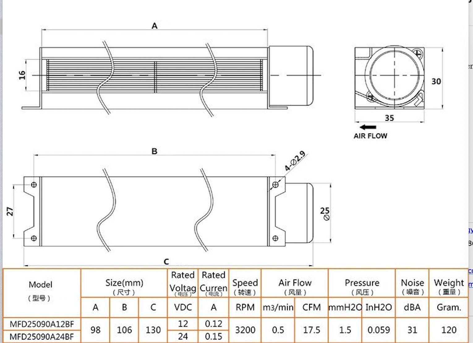 Low Noise High Quality JVD-025A 12v Fireplace oven Cross Flow Dc Tangential Fan