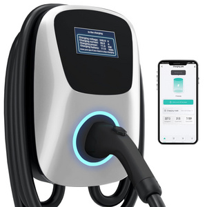 Home Electric Vehicle (EV) Charger up to 48 Amp 240V 380V Level 2 Level 3 WiFi and Bluetooth Enabled EVSE  Hardwired