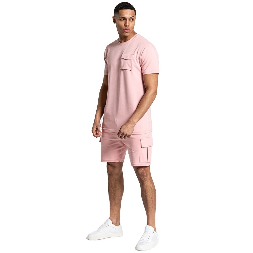 New Design Street Fashion Twin sets Cotton T Shirt & shorts for Men shorts with cargo pocket