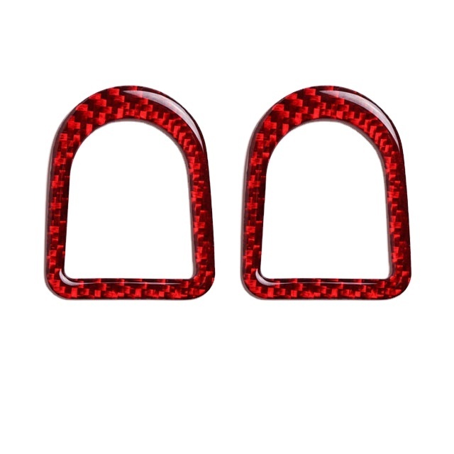 Red Carbon Fiber Stickers Car Door Lock Pin Button Knob Frame Cover Trim for Ford Mustang 2009-2013