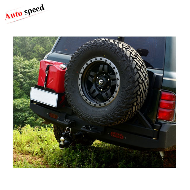 Rear bumper for Nissan Patrol Y61, with d-ring with tire carrier