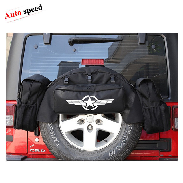 Spare Tire Storage Bag Cover 4Pcs Set For Jeep Wrangler JK 07-17 auto accessories